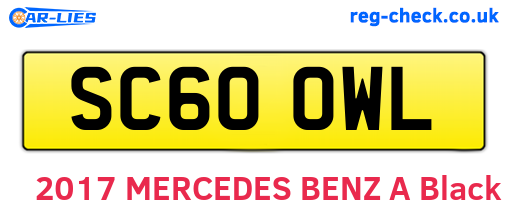 SC60OWL are the vehicle registration plates.