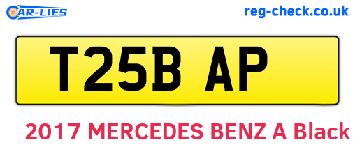 T25BAP are the vehicle registration plates.