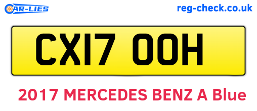 CX17OOH are the vehicle registration plates.