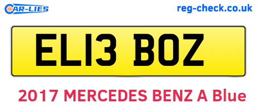 EL13BOZ are the vehicle registration plates.