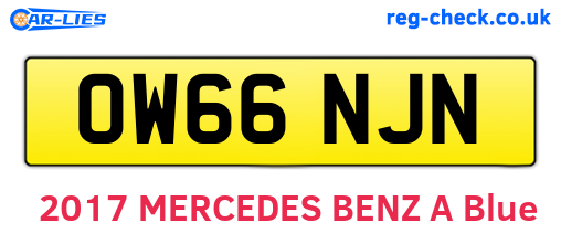 OW66NJN are the vehicle registration plates.