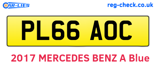 PL66AOC are the vehicle registration plates.
