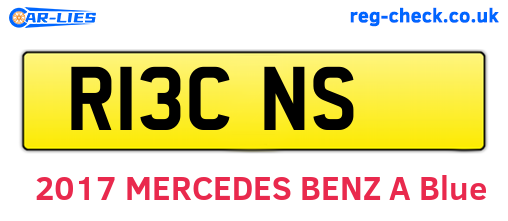R13CNS are the vehicle registration plates.