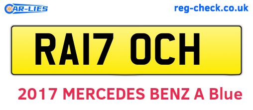 RA17OCH are the vehicle registration plates.