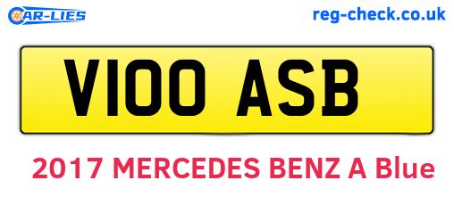 V100ASB are the vehicle registration plates.