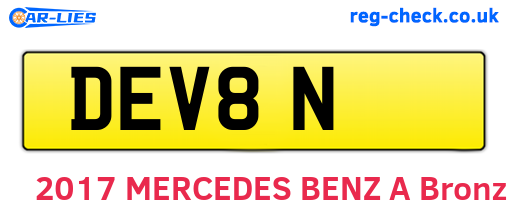DEV8N are the vehicle registration plates.