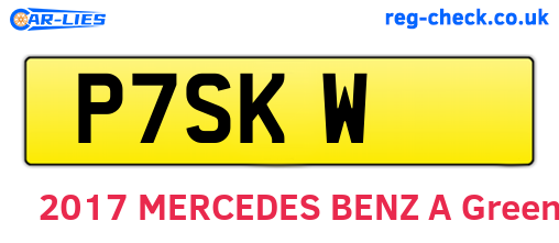 P7SKW are the vehicle registration plates.