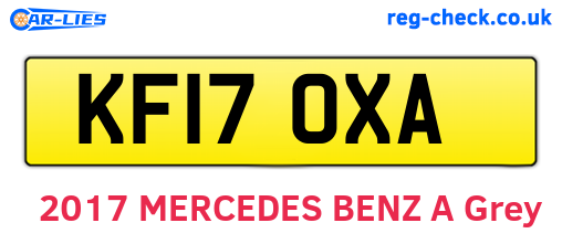 KF17OXA are the vehicle registration plates.