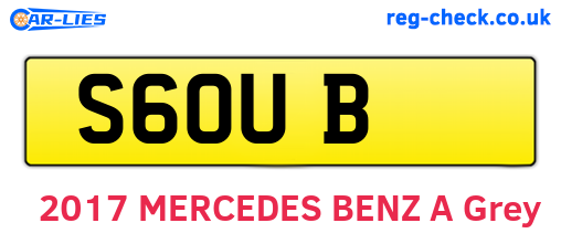 S6OUB are the vehicle registration plates.