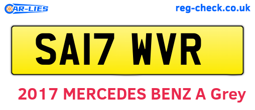 SA17WVR are the vehicle registration plates.