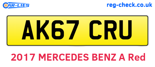 AK67CRU are the vehicle registration plates.