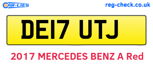 DE17UTJ are the vehicle registration plates.