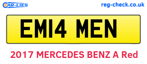EM14MEN are the vehicle registration plates.