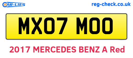 MX07MOO are the vehicle registration plates.