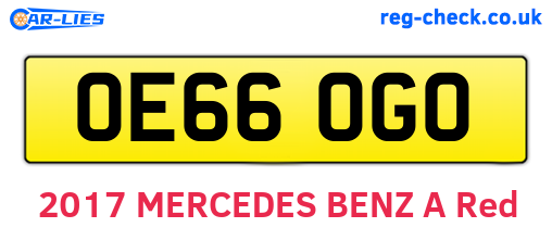 OE66OGO are the vehicle registration plates.