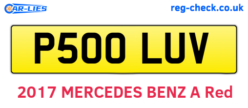 P500LUV are the vehicle registration plates.