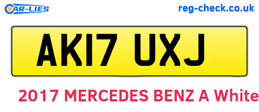 AK17UXJ are the vehicle registration plates.