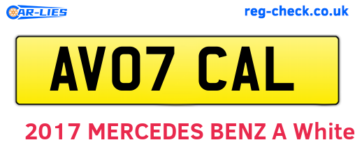 AV07CAL are the vehicle registration plates.
