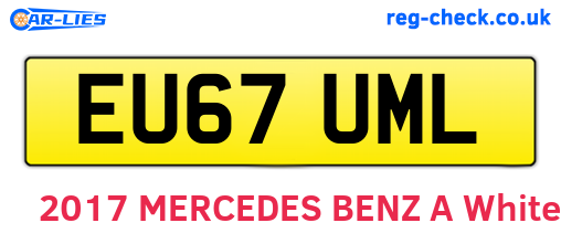 EU67UML are the vehicle registration plates.