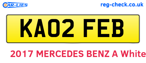 KA02FEB are the vehicle registration plates.