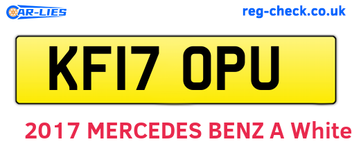 KF17OPU are the vehicle registration plates.