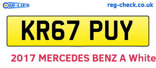 KR67PUY are the vehicle registration plates.