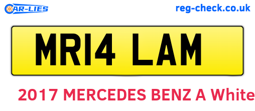 MR14LAM are the vehicle registration plates.