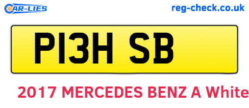 P13HSB are the vehicle registration plates.
