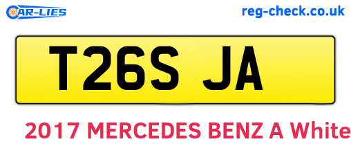T26SJA are the vehicle registration plates.