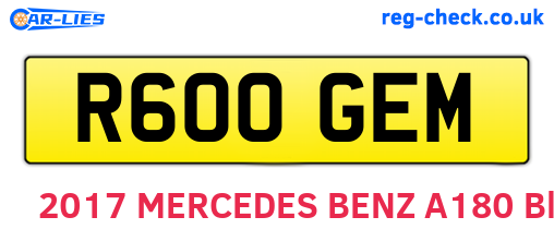 R600GEM are the vehicle registration plates.