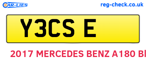 Y3CSE are the vehicle registration plates.