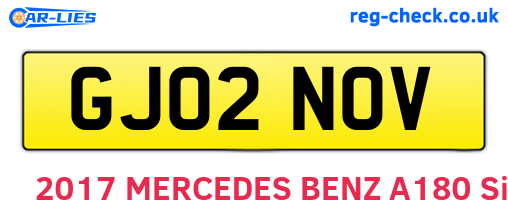 GJ02NOV are the vehicle registration plates.