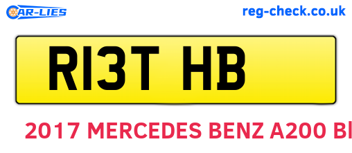 R13THB are the vehicle registration plates.