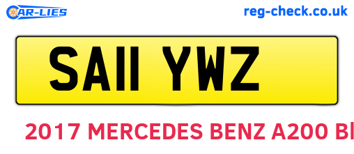 SA11YWZ are the vehicle registration plates.