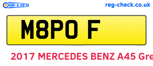 M8POF are the vehicle registration plates.