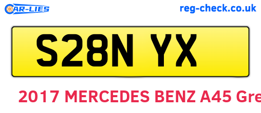 S28NYX are the vehicle registration plates.