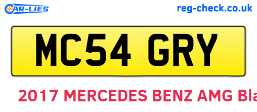 MC54GRY are the vehicle registration plates.