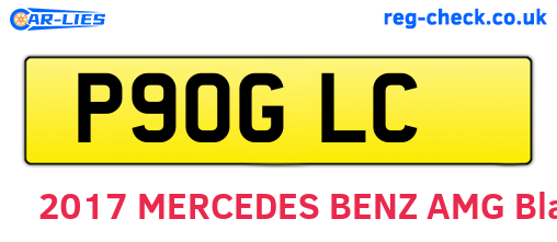 P90GLC are the vehicle registration plates.