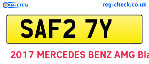 SAF27Y are the vehicle registration plates.