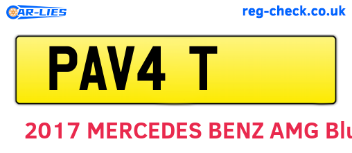 PAV4T are the vehicle registration plates.