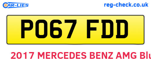 PO67FDD are the vehicle registration plates.