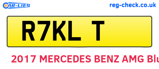 R7KLT are the vehicle registration plates.