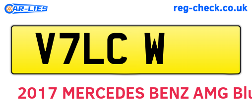 V7LCW are the vehicle registration plates.