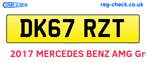 DK67RZT are the vehicle registration plates.