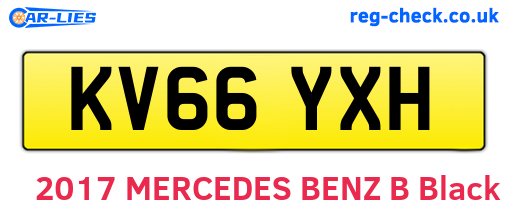 KV66YXH are the vehicle registration plates.