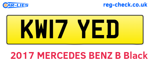 KW17YED are the vehicle registration plates.