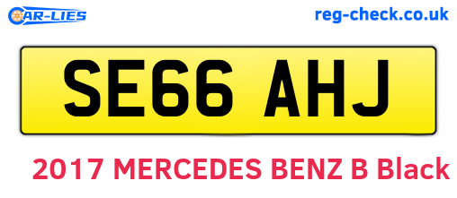 SE66AHJ are the vehicle registration plates.