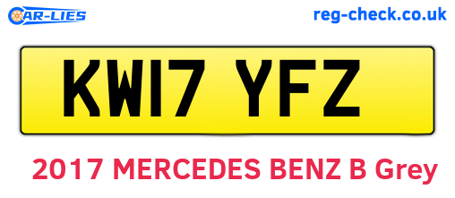 KW17YFZ are the vehicle registration plates.