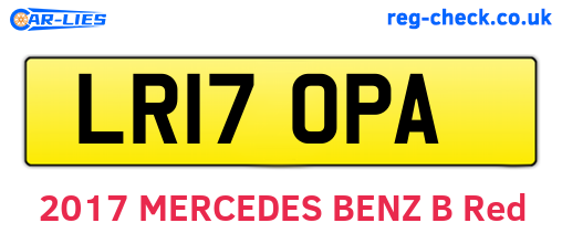 LR17OPA are the vehicle registration plates.