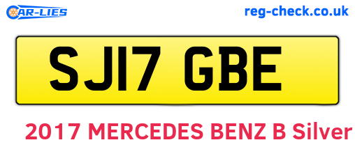 SJ17GBE are the vehicle registration plates.